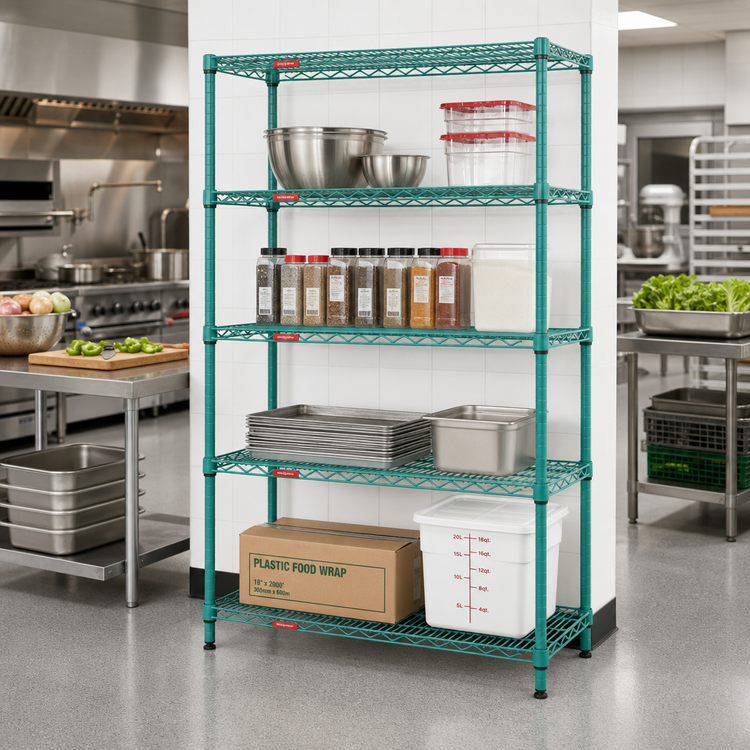 Product image #2 for 4-Tier Stationary Wire Shelving Starter Unit, 48 x 18 x 74 Inches