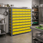 Thumbnail image #2 for Quantum 1239-401 Heavy-Duty Stationary Wire Shelving Unit, 7 Shelves, 36 Bins, 36 x 12 x 39 Inches