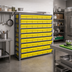 Thumbnail image #2 for Quantum Heavy-Duty Stationary Wire Shelving Unit with 7 Shelves and 36 Included Bins, 36 x 12 x 39 Inches