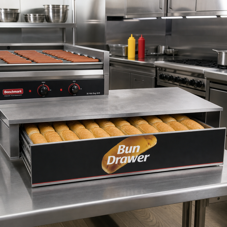Product image #2 for Benchmark Stainless Steel Dry Bun Box for 30-Dog Grill