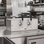 Thumbnail image #2 for Perlick Corporation 4040A2B-BTM Underbar Glycol-Cooled Draft Beer Dispensing Head, 2 Faucets, Stainless Steel, Bottom Lead-Out