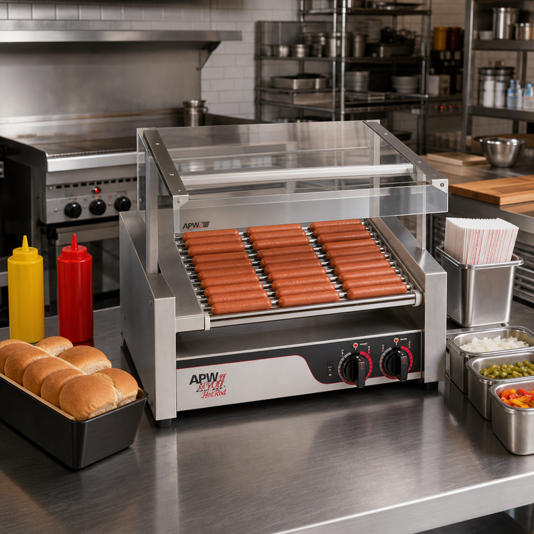 Product image #2 for X*PERT HotRod Regular Size Hot Dog Roller Grill with 11 Chrome Rollers
