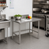 Thumbnail image #2 for Advance Tabco Corner Stainless Steel Work Table, 30 x 24 Inches, 14-Gauge 304 Top, 5-Inch Backsplash