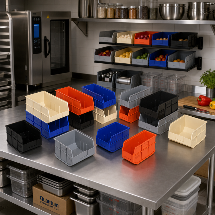 Product image #2 for Quantum Stackable Shelf Bin, 11 x 20-1/2 x 7 Inch, Polypropylene, Autoclavable to 250°F