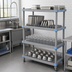 Thumbnail image #2 for Quantum Millenia 4-Tier Mobile Drying Rack Unit, 42 x 24 x 68 Inches, Gray