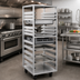 Thumbnail image #2 for Panco Mobile Front-Loading Universal Aluminum Pan Rack with 11 Angle Slide Sets