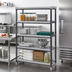 Thumbnail image #2 for Cambro Camshelving Elements XTRA 4-Shelf Vented Universal Shelf Kit, 18 x 42 Inches, Speckled Gray