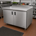 Thumbnail image #2 for Advance Tabco Enclosed Work Table with Cabinet Base and Hinged Doors, 108
