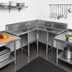 Thumbnail image #2 for John Boos Pro-Bowl Corner 3-Compartment Sink with Dual 30-Inch Drainboards