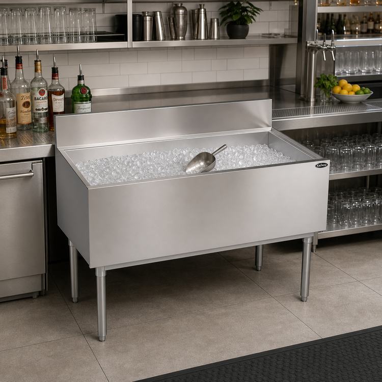 Product image #2 for Krowne Royal Series 48-Inch x 24-Inch Stainless Steel Underbar Ice Bin/Cocktail Unit, 184 lb. Capacity