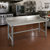 Thumbnail image #2 for Eagle Group Deluxe Series 60-Inch x 24-Inch Stainless Steel Work Table with Backsplash and Galvanized Tubular Base