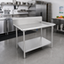 Thumbnail image #2 for Stainless Steel Sorting Table with 10-Inch Backsplash, Rolled Edges, and Undershelf, 60-7/8 x 30-3/8 Inches