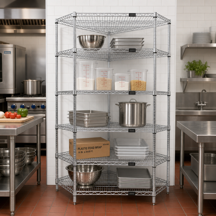 Product image #2 for Quantum 36-Inch W x 18-Inch D Chrome-Plated 5-Shelf Wire Shelving Starter Kit