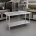 Thumbnail image #2 for Duke 30 Inch Long x 24 Inch Wide 14-Gauge 300 Series Stainless Steel Work Table with 1-1/8 Inch Riser and Stainless Undershelf