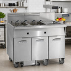 Thumbnail image #2 for Imperial (Middleby) IFSCB450EC Electric 4-Tank Floor Fryer, 50 lb Each, Computer Controls, Built-In Filter