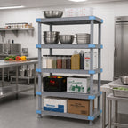 Thumbnail image #2 for Quantum QP186074V4S1 5-Shelf Polymer Shelving Unit with Removable Mats, Dunnage Stand, 2,000-lb. Capacity, 60 x 18 x 74 Inches, Gray