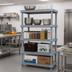 Thumbnail image #2 for Quantum Millenia 5-Shelf Polymer Shelving Unit with Removable Mats, 60 x 18 x 74 Inches, Gray