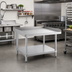 Thumbnail image #2 for 36-Inch Wide x 30-Inch Deep Stainless Steel Equipment Stand with 2-Inch Three-Sided Turn-Up Top
