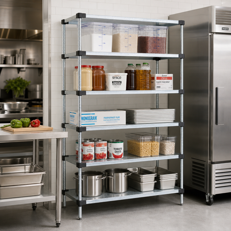 Product image #2 for 60 Inch x 24 Inch x 54 Inch Stationary Solid Shelving Starter Kit with 5 Shelves