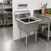 Thumbnail image #2 for Omcan USA 1-Compartment Pot Sink with 24 x 24 x 14 Inch Bowl, 304 Stainless Steel, Galvanized Legs, No Drainboard