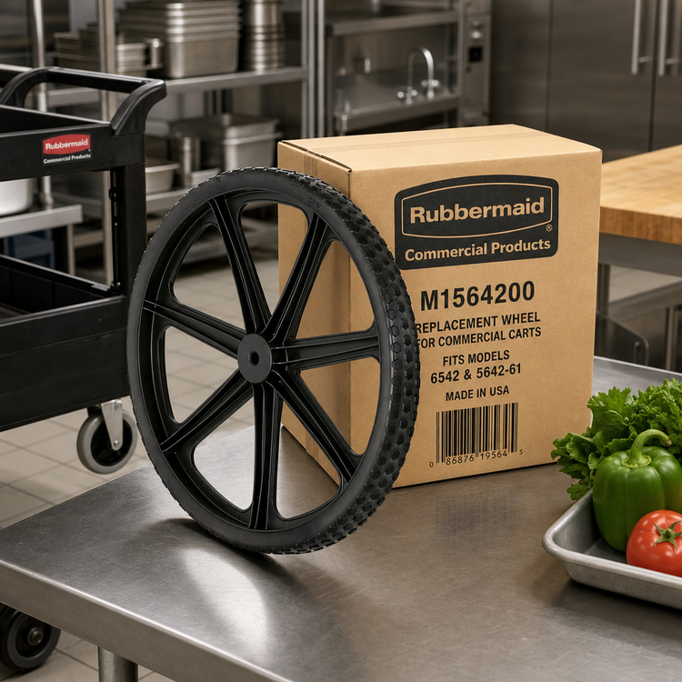 Product image #2 for Rubbermaid M1564200 Replacement Wheel for Commercial Carts — Fits Models 6542 & 5642-61 (Made in USA)