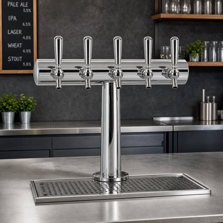 Product image #2 for Havana Countertop Glycol-Cooled 5-Faucet Draft Beer Tower, Chrome Finish