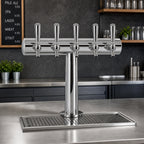 Thumbnail image #2 for Micro Matic USA Havana HAVANA5-C Countertop Glycol-Cooled 5-Faucet Single-Column Draft Beer Tower, Chrome