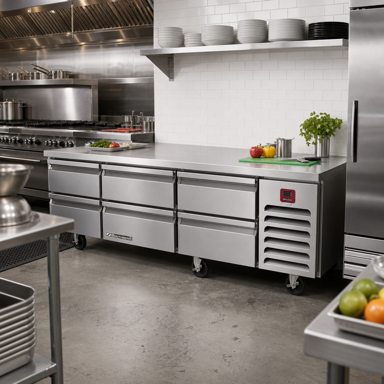 Product image #2 for Southbend Platinum 96-Inch Self-Contained Low-Height Freezer Base with 6 Drawers