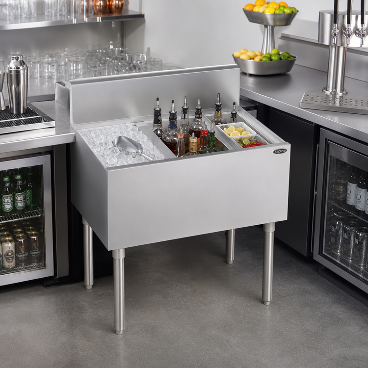 Product image #2 for Krowne Royal Series 32-Inch Underbar Speed Multi Station with 24-Inch Left Ice Bin and Insulated Bottle Well