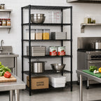 Thumbnail image #2 for Quantum WR54-2454BK-5 5-Shelf Wire Shelving Starter Kit, 54"W x 24"D x 54"H, Black Epoxy Finish