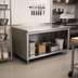 Thumbnail image #2 for 72-Inch x 30-Inch Stainless Steel Work Table with Open Front Cabinet Base