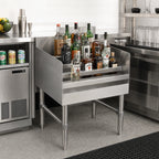 Thumbnail image #2 for John Boos UBLD-2124-X Freestanding 4-Step Stainless Steel Underbar Liquor Bottle Display Unit
