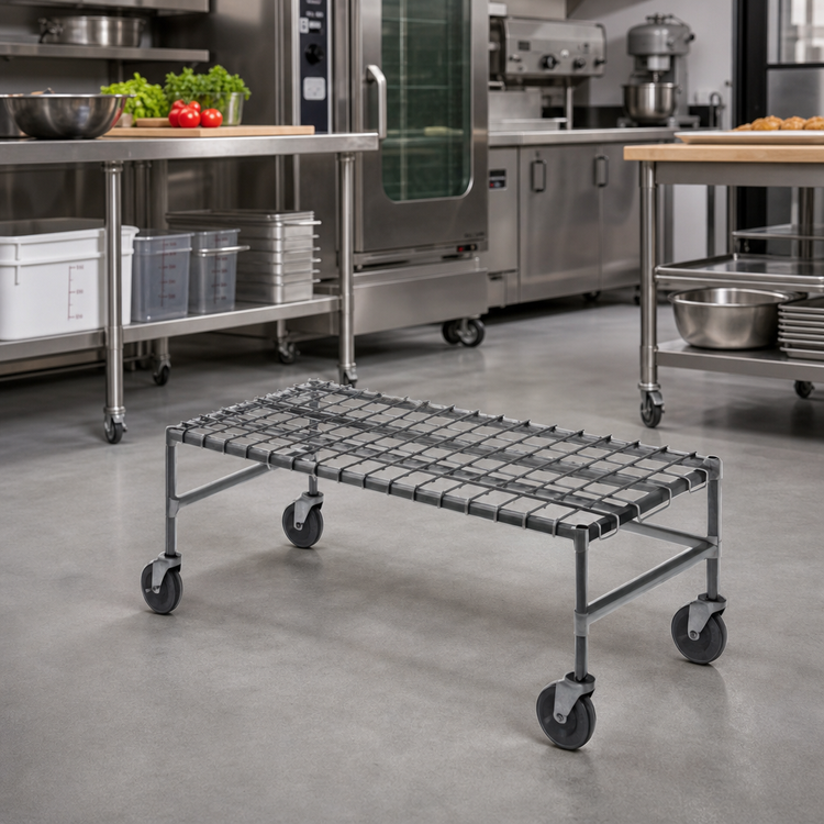 Product image #2 for EagleGard Mobile Wire Dunnage Rack with 5-Inch Casters, 48 x 24 x 14 Inches, 800 lb Capacity