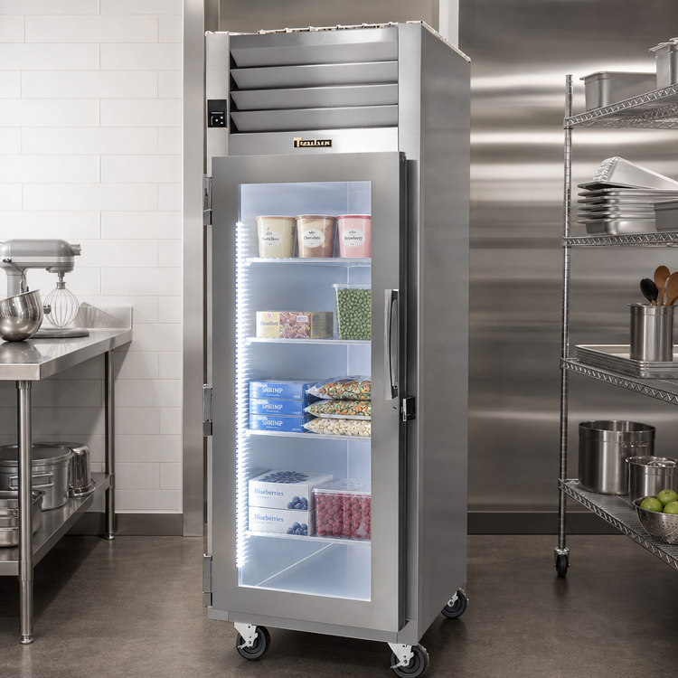 Product image #2 for Traulsen Dealer's Choice G Series One-Section Self-Contained Reach-In Display Freezer with Left-Hinged Glass Door