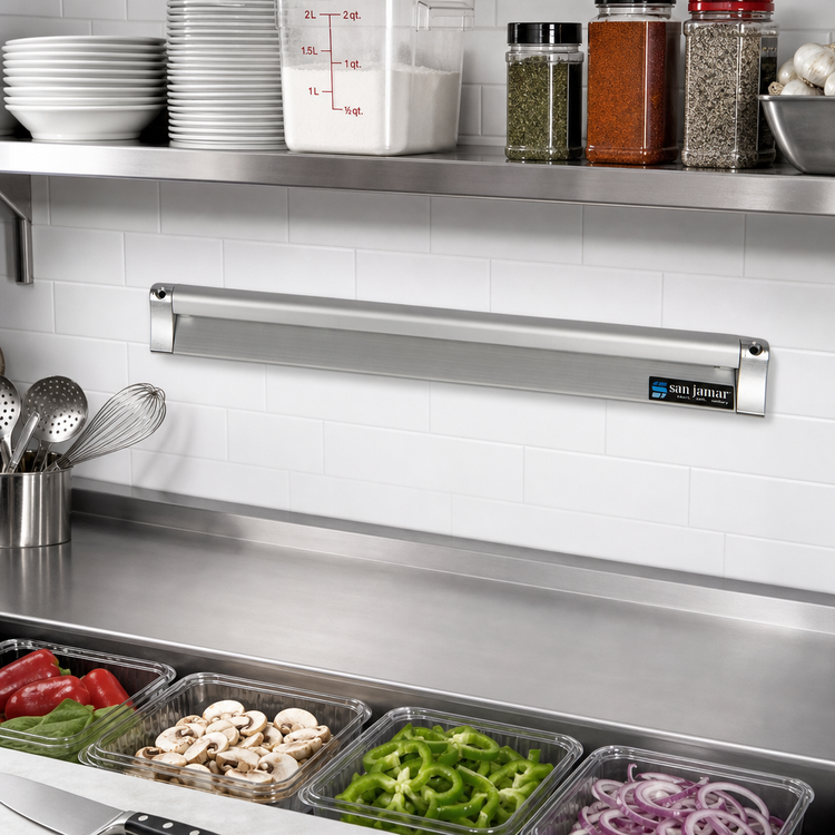 Product image #2 for San Jamar 18-Inch Anodized Aluminum Slide Check Rack with Polished Glass Beads