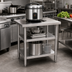 Thumbnail image #2 for Eagle Group 24-Inch Rice Cooker Equipment Stand with Cutout, 16-Gauge Stainless Steel Top and Dual Adjustable Undershelves