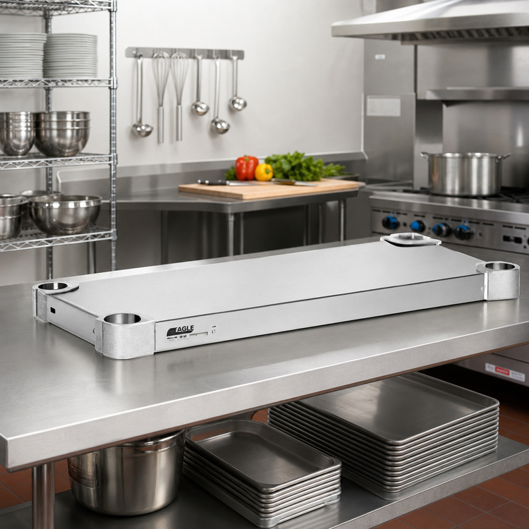 Product image #3 for Eagle Group Quik-Set 36" x 18" Flat Solid Stainless Steel Shelf, 1,000 lb. Capacity
