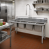 Thumbnail image #2 for Eagle Group 414 Series Four-Compartment Stainless Steel Sink, 24 x 24 Bowls, Without Drainboards