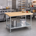 Thumbnail image #2 for 48 Inch x 36 Inch Maple Top Work Table with Galvanized Base and Adjustable Undershelf