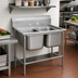 Thumbnail image #2 for Advance Tabco Regaline 2-Compartment Floor Model Sink with 20 x 20 Bowls, 14-Gauge 304 Stainless Steel, 11-Inch Splash
