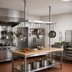 Thumbnail image #2 for John Boos Square Ceiling-Mounted Stainless Steel Pot Rack with 18 Double Hooks, 67-1/4 x 18 x 48 Inches
