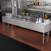 Thumbnail image #2 for Advance Tabco Underbar Basics 96-Inch 4-Compartment Stainless Steel Bar Sink and Ice Bin Combo with Right-Side Ice Bin