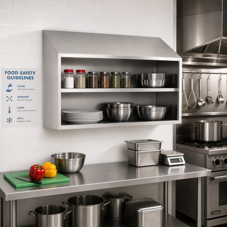 Product image #2 for Eagle Group WCO-36 Open Front Wall-Mounted Cabinet, 36 x 15 x 28 Inches, 304 Stainless Steel