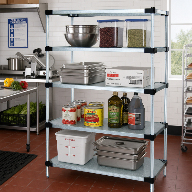 Product image #2 for Quantum 42"W x 24"D x 54"H Solid Shelving Starter Kit with 4 Shelves and 4 Posts