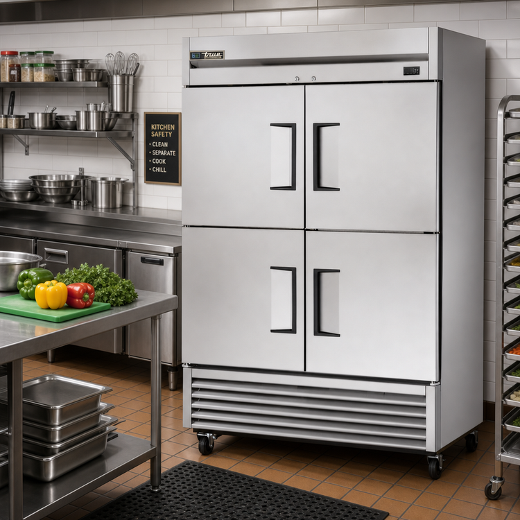 Product image #2 for True Two-Section Reach-In Refrigerator with 4 Solid Half Swing Doors
