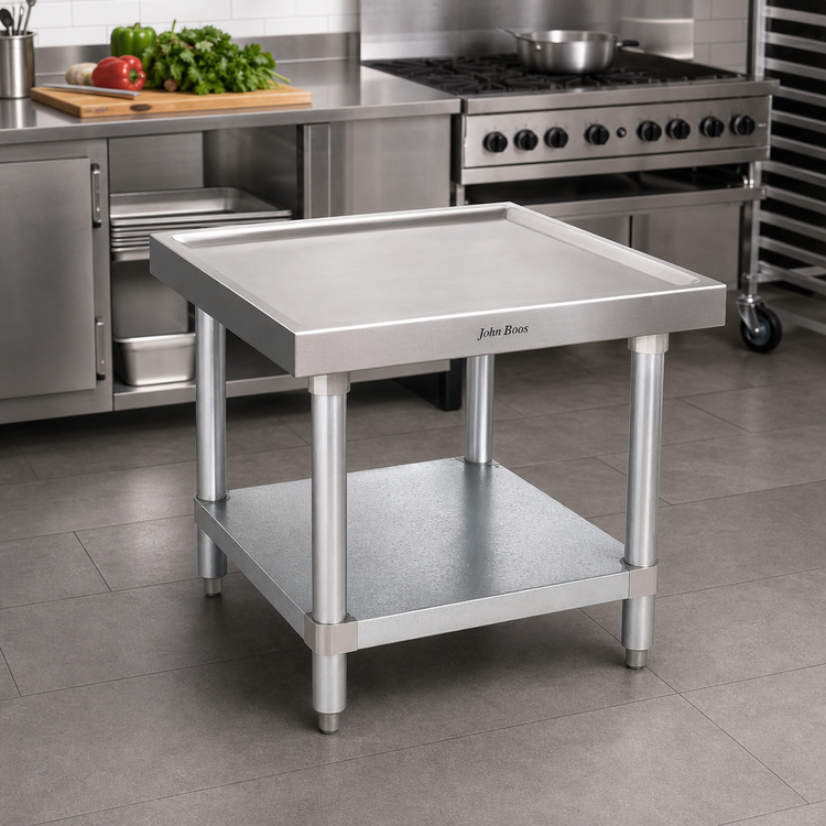 Product image #2 for John Boos Heavy-Duty 24 x 24 x 20-1/4-Inch Stainless Steel Machine Stand with Galvanized Adjustable Lower Shelf
