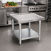 Thumbnail image #2 for John Boos Heavy-Duty 24 x 24 x 20-1/4-Inch Stainless Steel Machine Stand with Galvanized Adjustable Lower Shelf