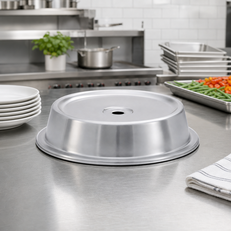 Product image #2 for Vollrath Round Stainless Steel Satin Finish Plate Cover for 10-15/16 to 11-Inch Plates