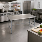 Thumbnail image #2 for Eagle Group BlendPort® BPT-3060GTB-UT Stainless Steel Work Table, 60 x 30 Inches, 16 Gauge Top, 1-1/2 Inch Rear Upturn, Galvanized Open Base