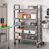 Thumbnail image #2 for Cambro Camshelving Elements XTRA 5-Shelf Vented Mobile Starter Unit, 18 x 48 x 70-1/4 Inches, Speckled Gray